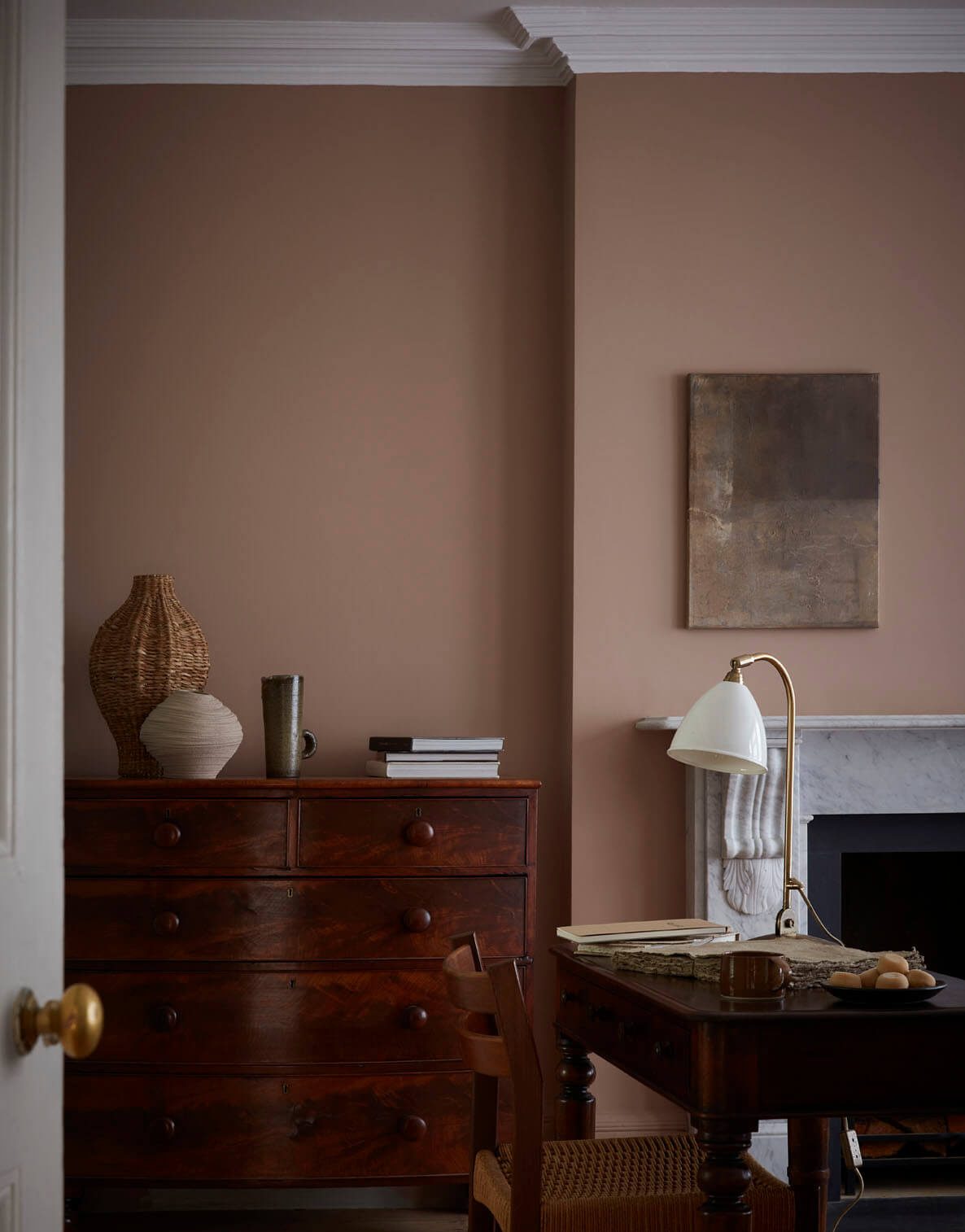 Study with walls painted Mochi by Little Green